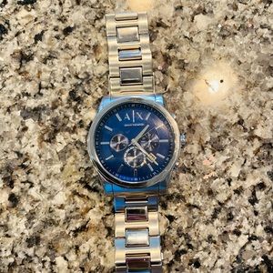 Armani exchange blue and silver watch